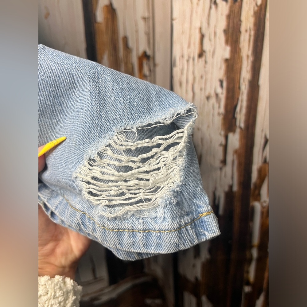 Indigo Rein Light Blue Distressed Straight Leg Jeans - Picture 9 of 10